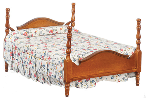 Double Bed, Walnut, Assorted Fabrics